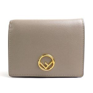 Auth FENDI Bifold Wallet Beige Leather